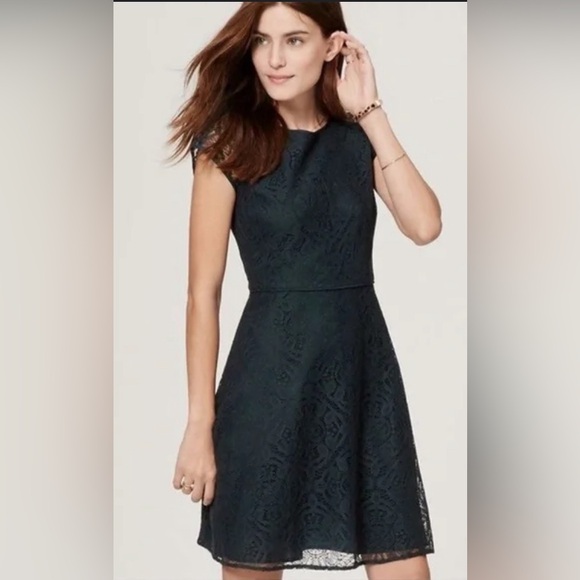 Loft green lace dress - Picture 1 of 2